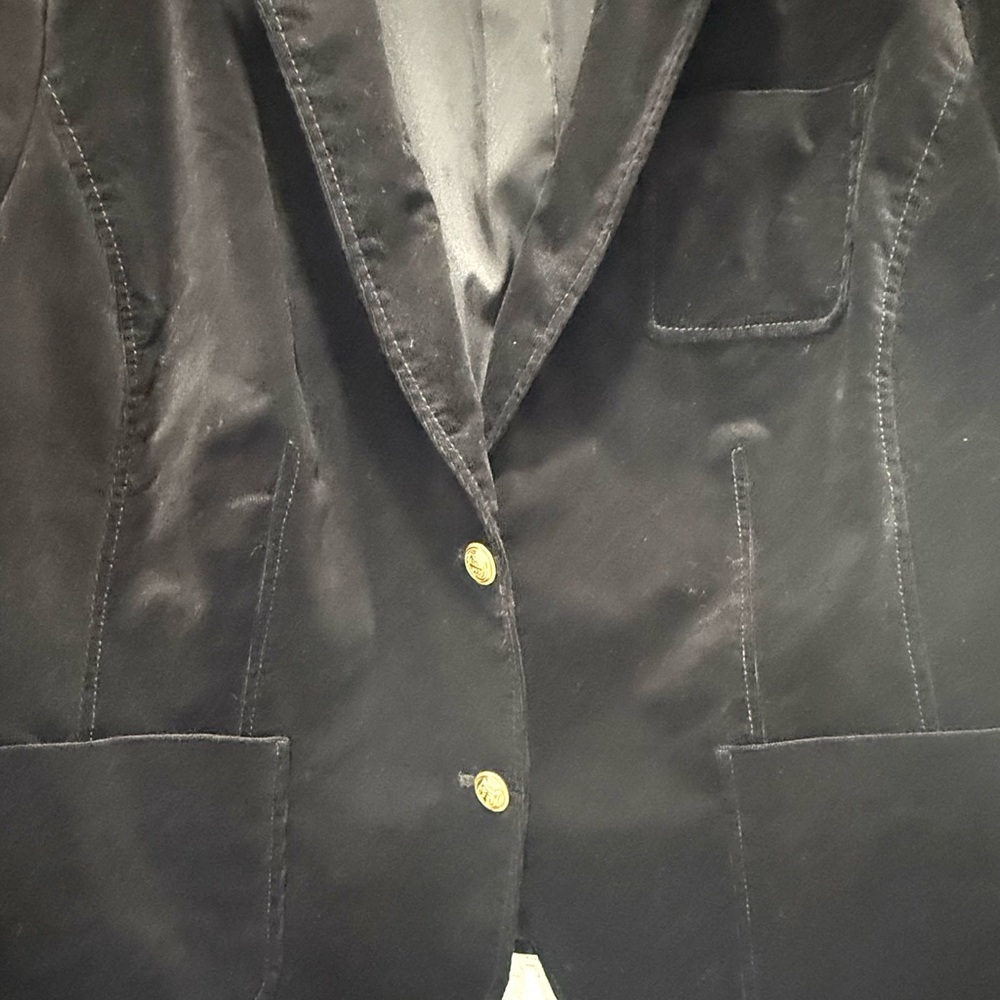 Talbots velvet‎ Black Women's Blazer with Gold Buttons 24W - Picture 6 of 12
